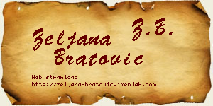Željana Bratović vizit kartica